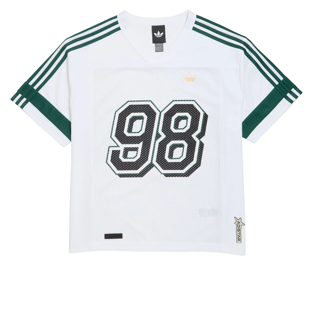 Adidas Tyshawn Jersey - White/Ice Gold Metallic/Collegiate Green