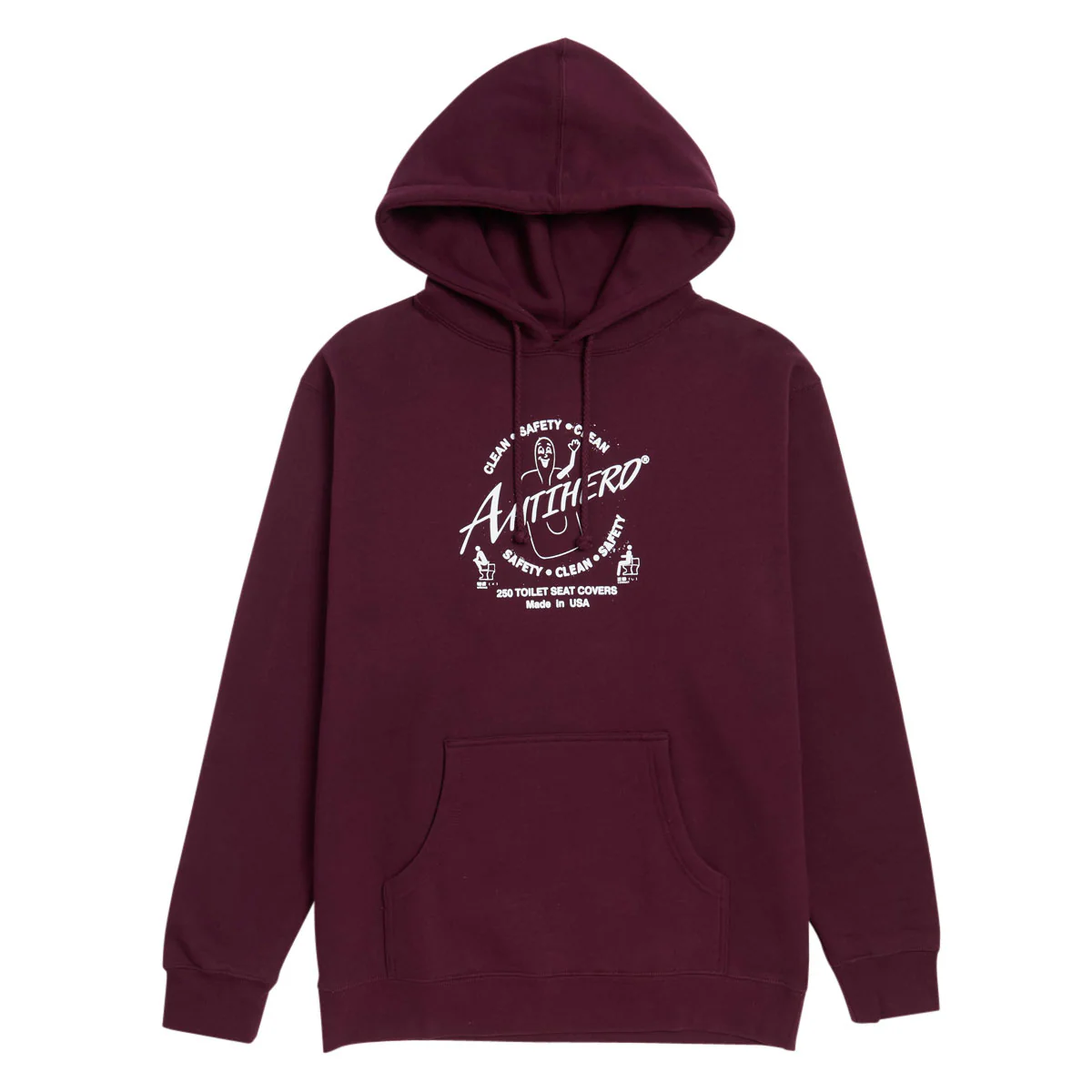 Anti-Hero Clean Safety Hoodie - Maroon/White