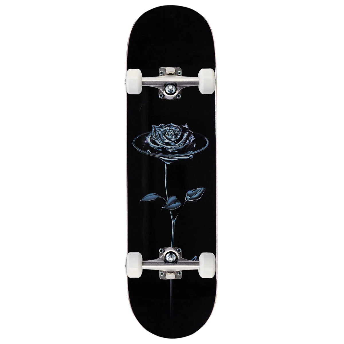 April Chrome Rose Skateboard Complete - Black - 8.50"