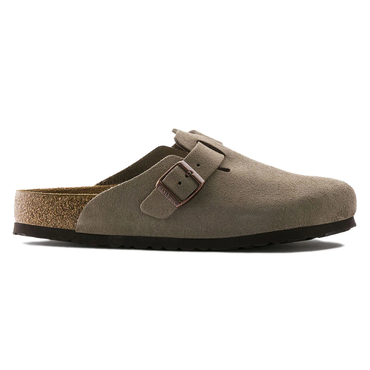 Birkenstock Womens Boston Soft Footbed Sandals - Taupe Suede