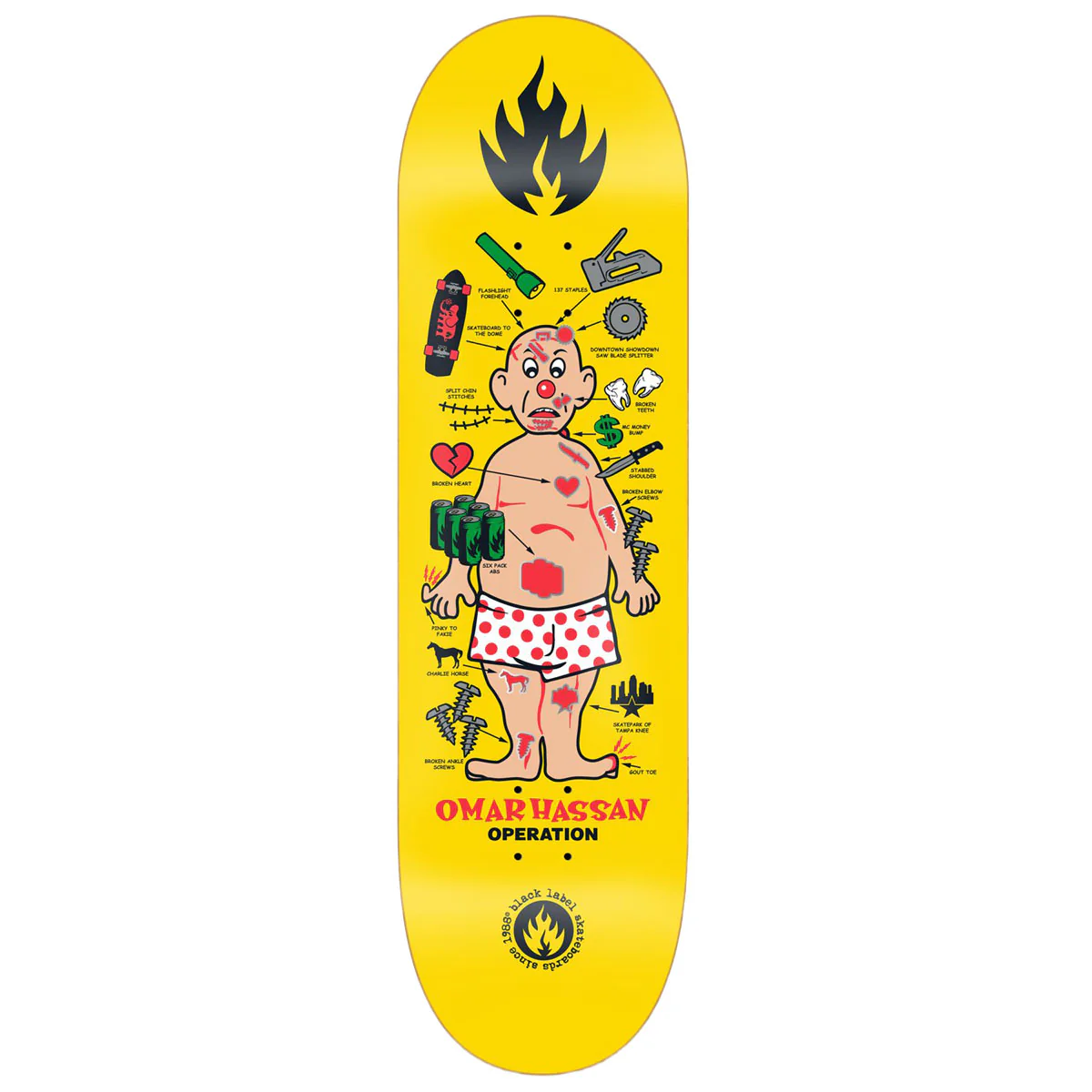 Black Label Omar Hassan Operation Skateboard Deck - 9.00"