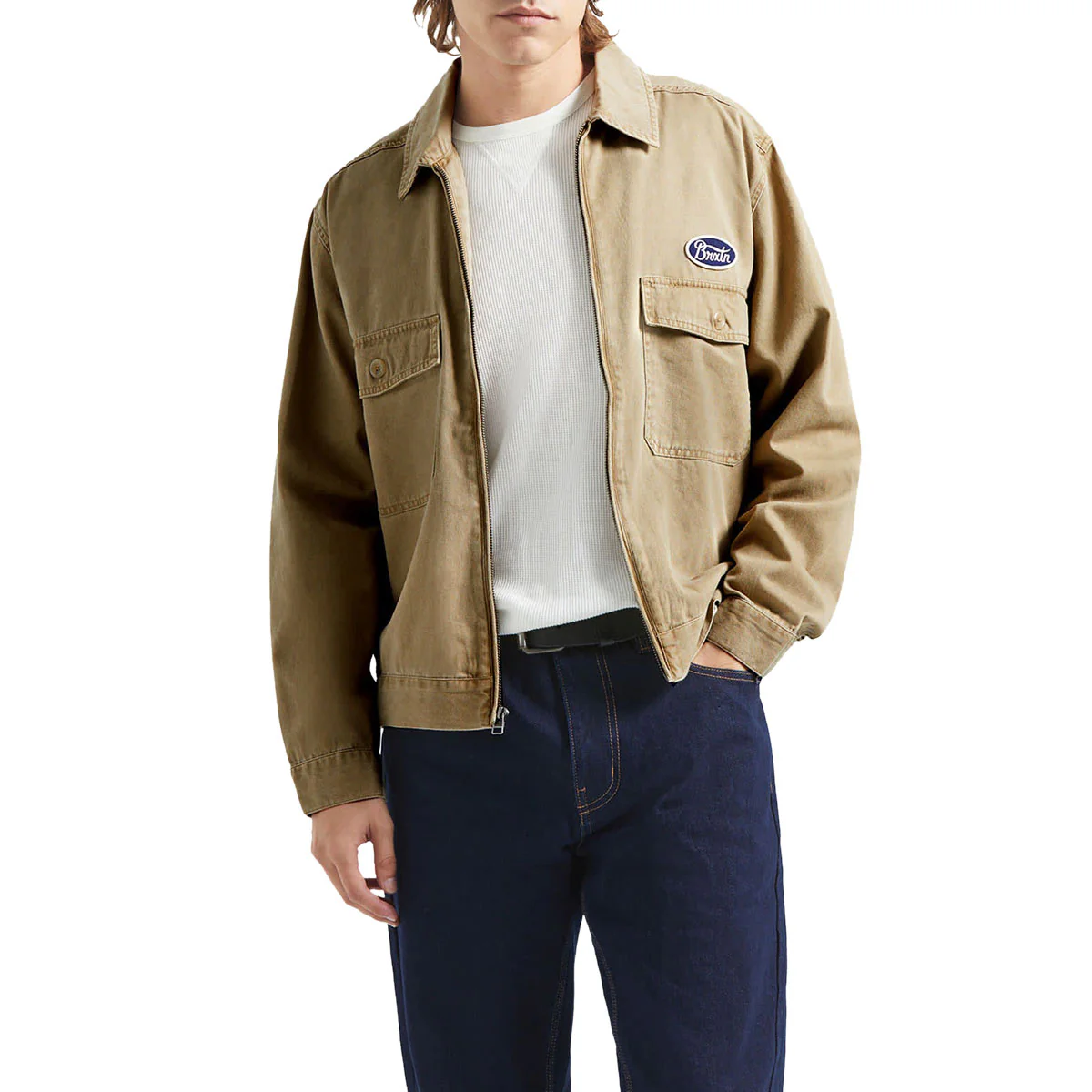 Brixton Trademark Lightweight Garage Jacket - Washed Khaki