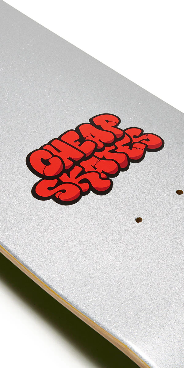 CCS Cheap Skates Tag Glitter Skateboard Deck - White - Image 2