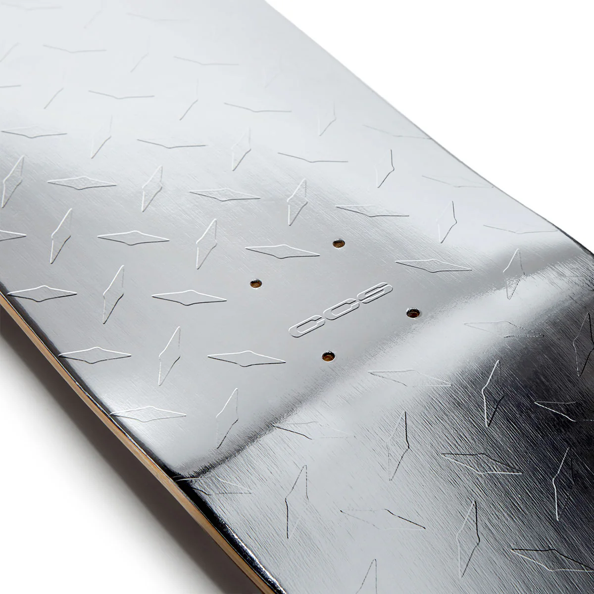 CCS Diamond Plate Embossed Skateboard Deck - Silver Foil - Image 4
