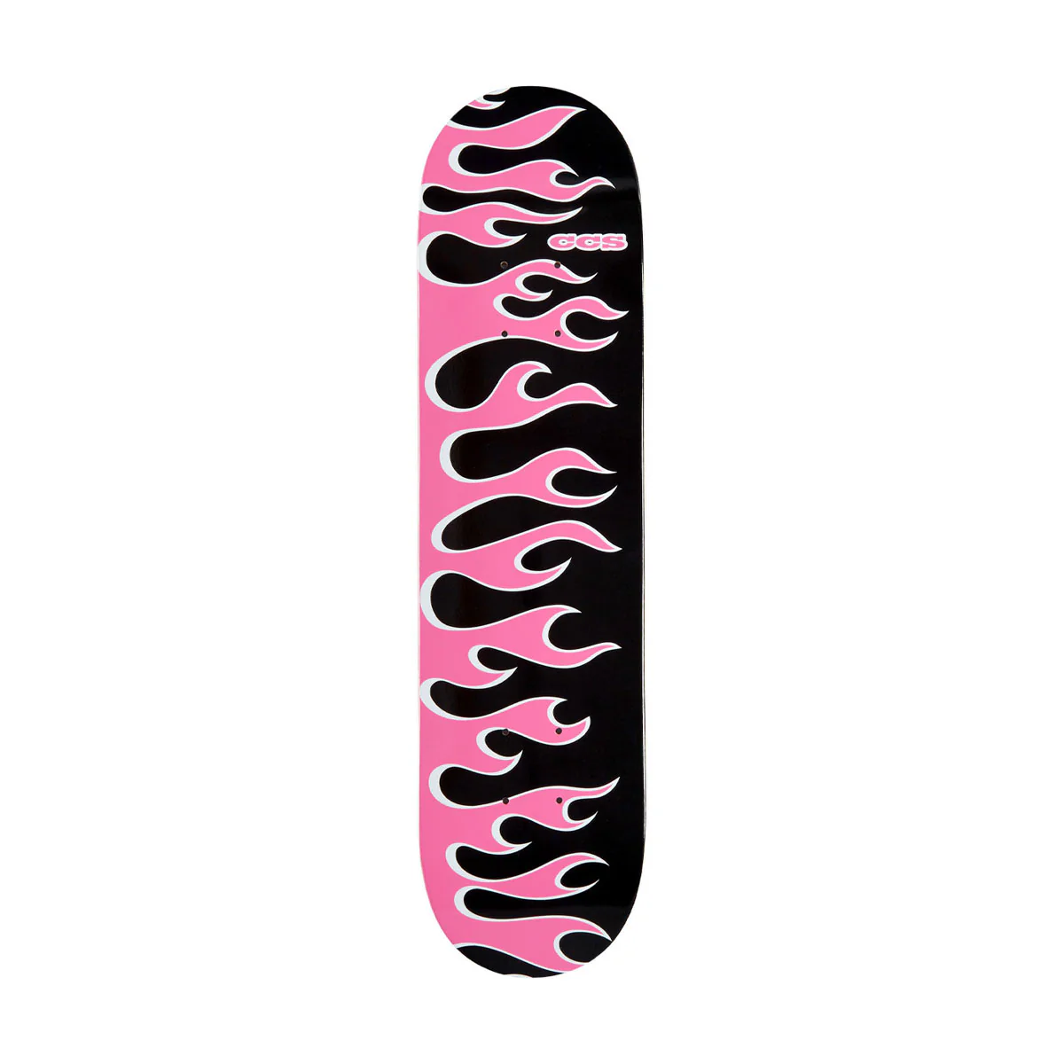 CCS Flames Mini Skateboard Deck - Black/Pink - 7.00"
