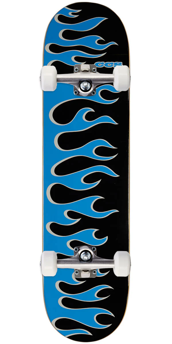 CCS Flames Skateboard Complete - Black/Blue - 7.75"