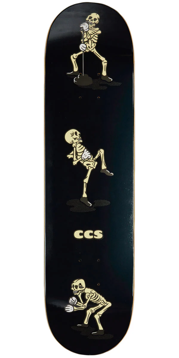 CCS Vine Skeleton Mini Skateboard Deck - Black - 7.25"