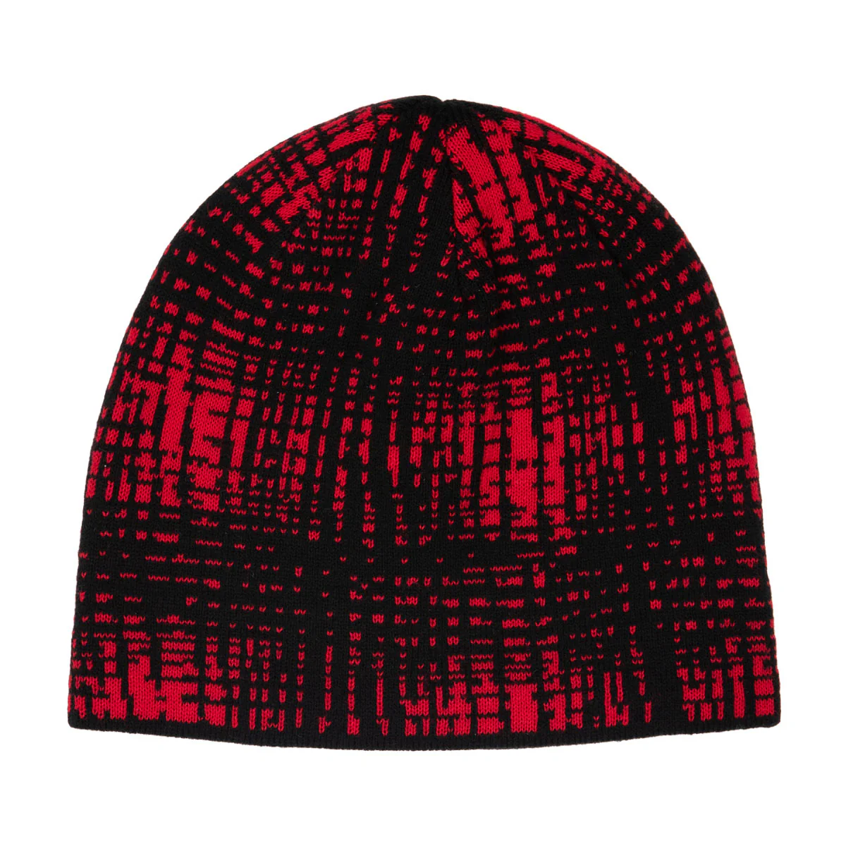 Corduroy Shadow Plaid Reversible Skully Beanie - Red