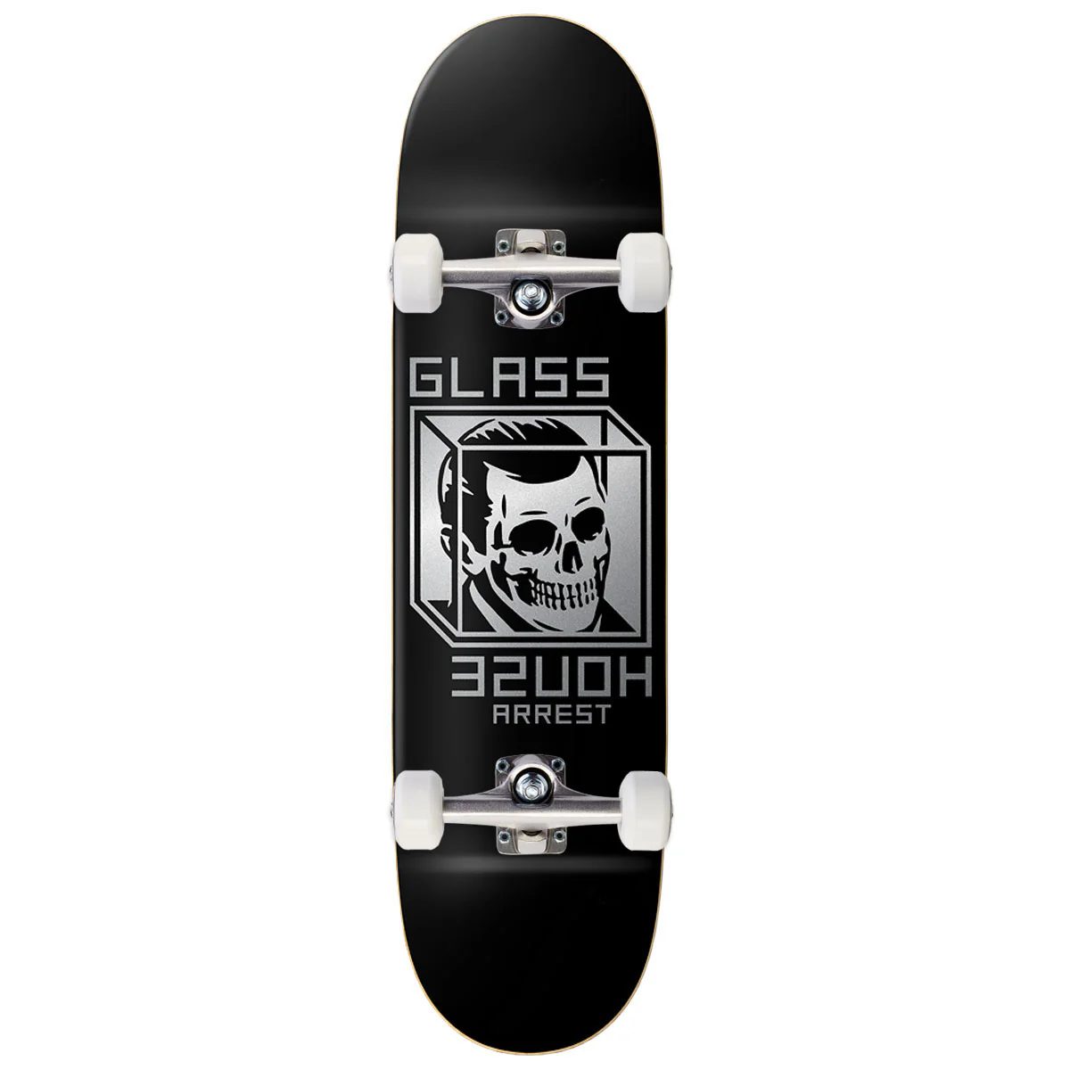 Glass House House Arrest Death Skateboard Complete - Metallic Silver - 8.375"