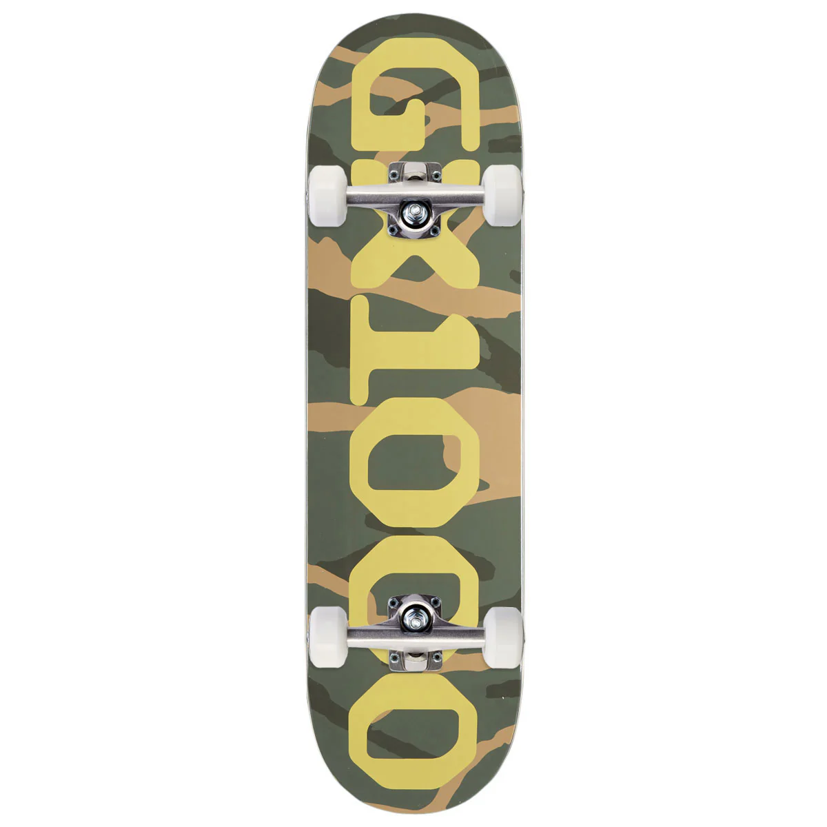 GX1000 OG Logo Skateboard Complete - Camo/Yellow - 8.50"
