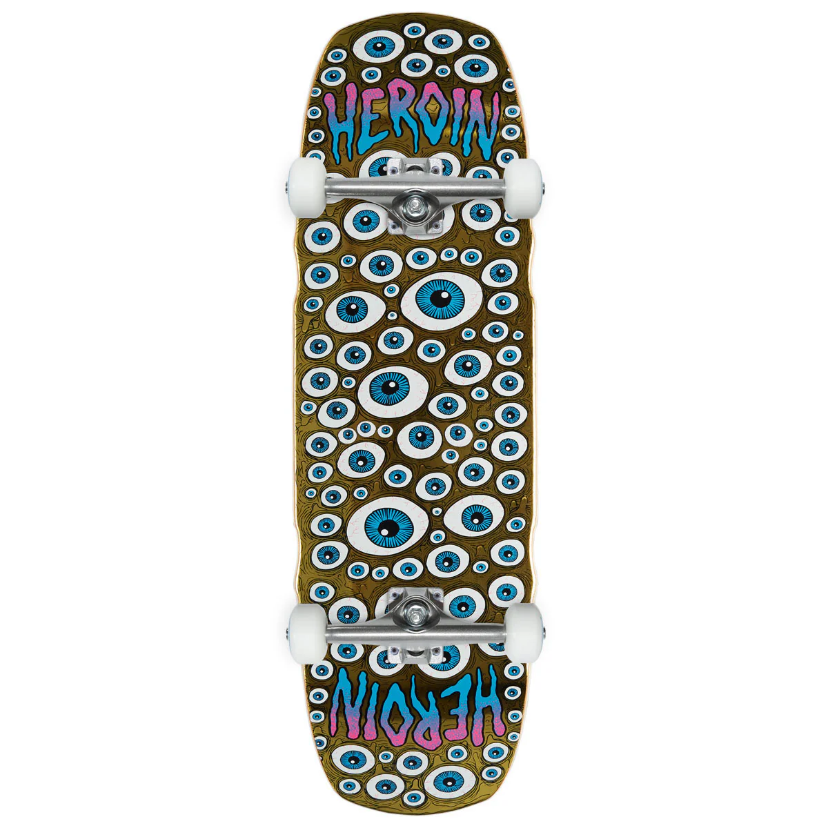 Heroin Seeing Double Mutated Skateboard Complete - Gold - 9.50"