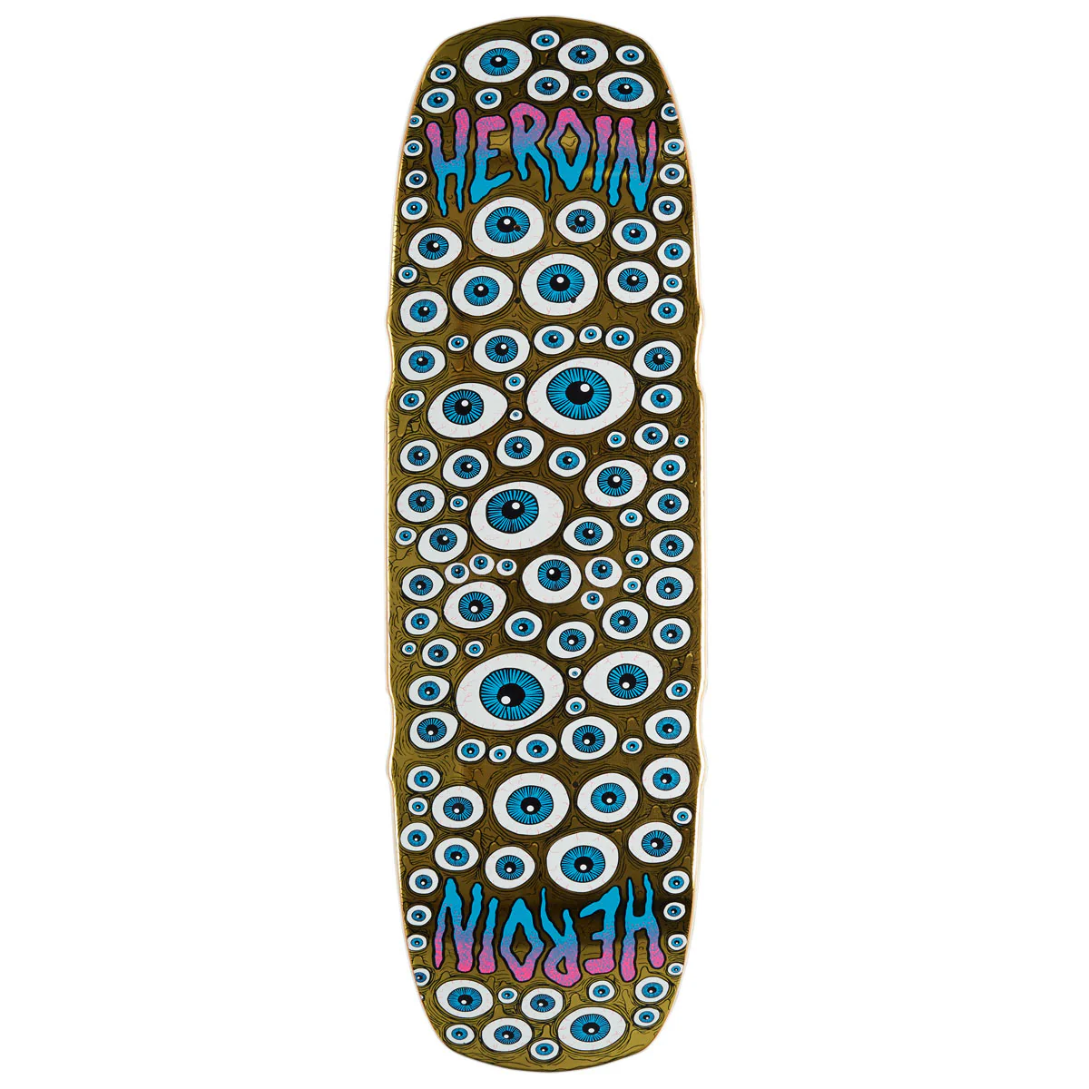 Heroin Seeing Double Mutated Skateboard Deck - Gold - 9.50"