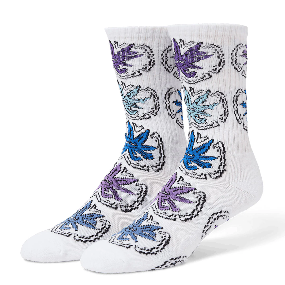 HUF Green Buddy Snow Angel Socks - White