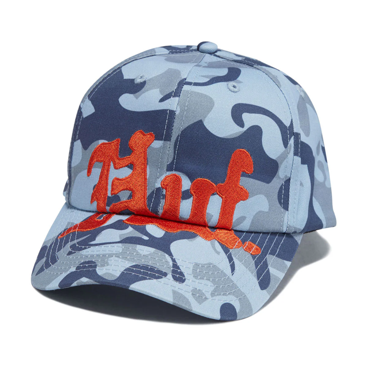 HUF Noble Camo 6 Panel Snapback Hat - Ice Blue