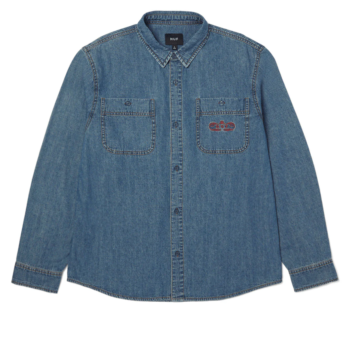 HUF Worldwide Clothiers Denim Long Sleeve Shirt - Indigo