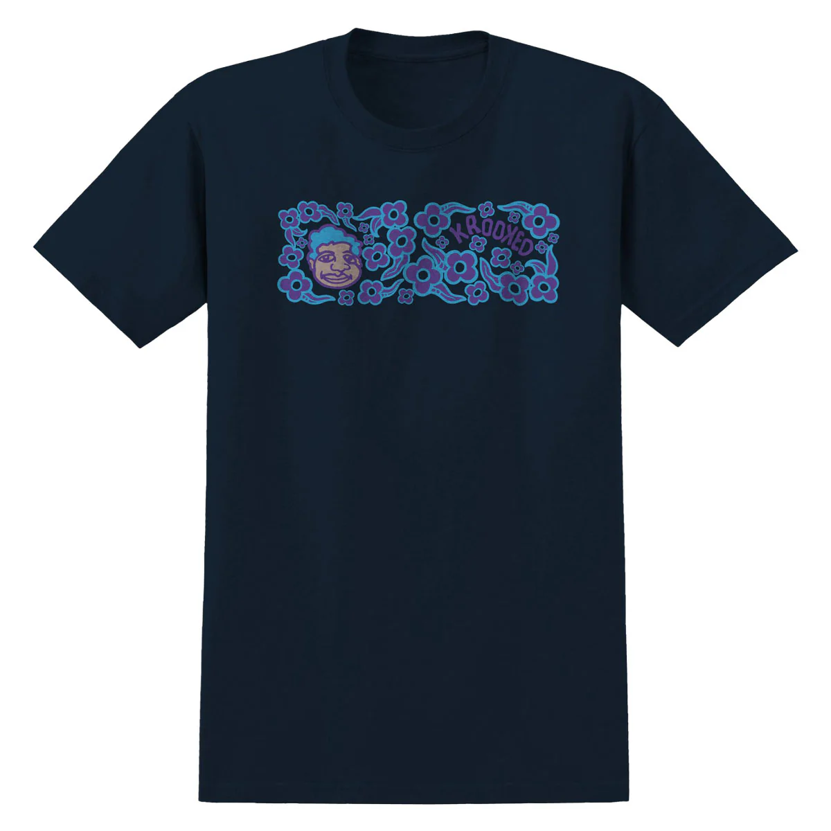 Krooked Sweatpants Redux T-Shirt - True Navy/Multi Color