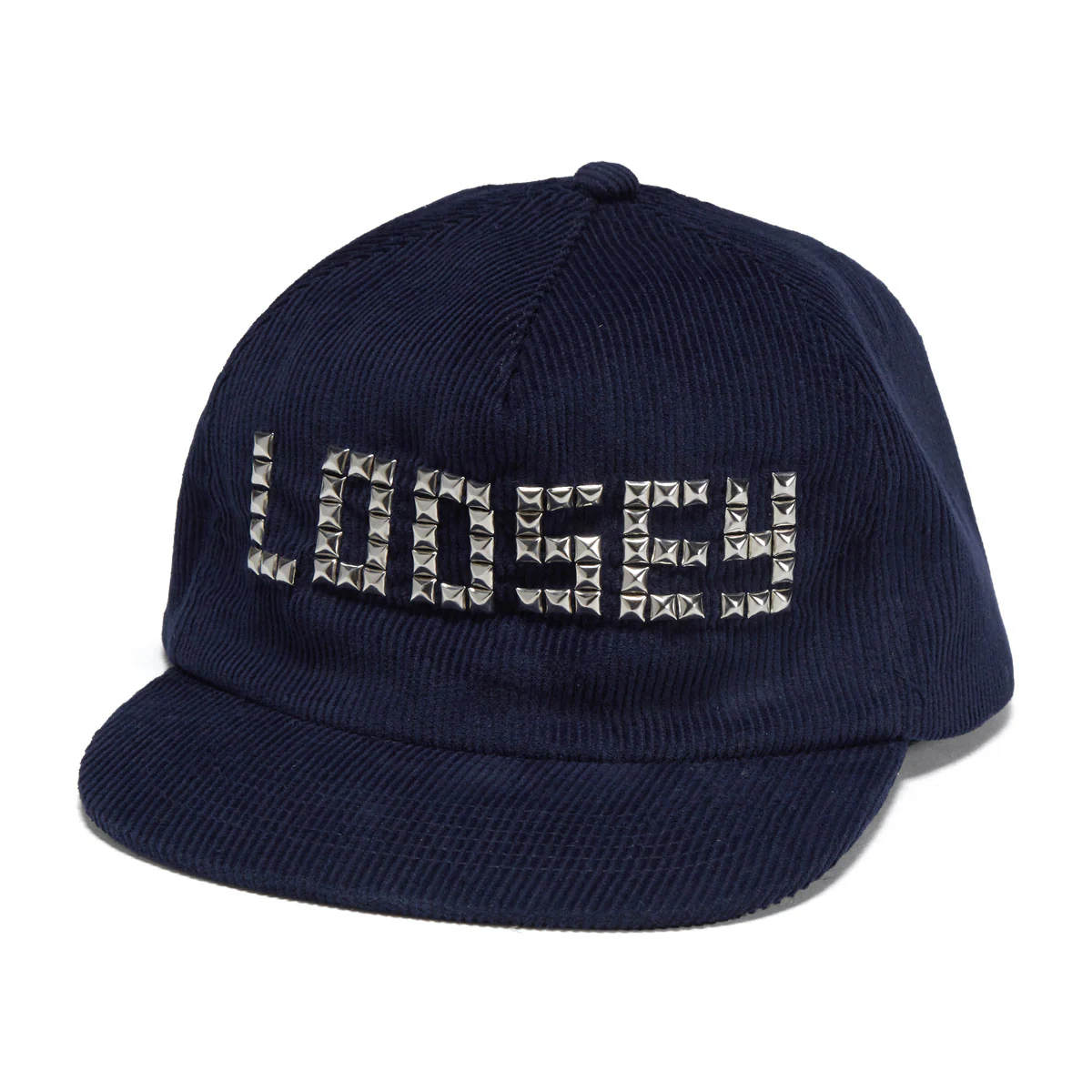 Loosey Studded Snapback Hat - Navy Corduroy