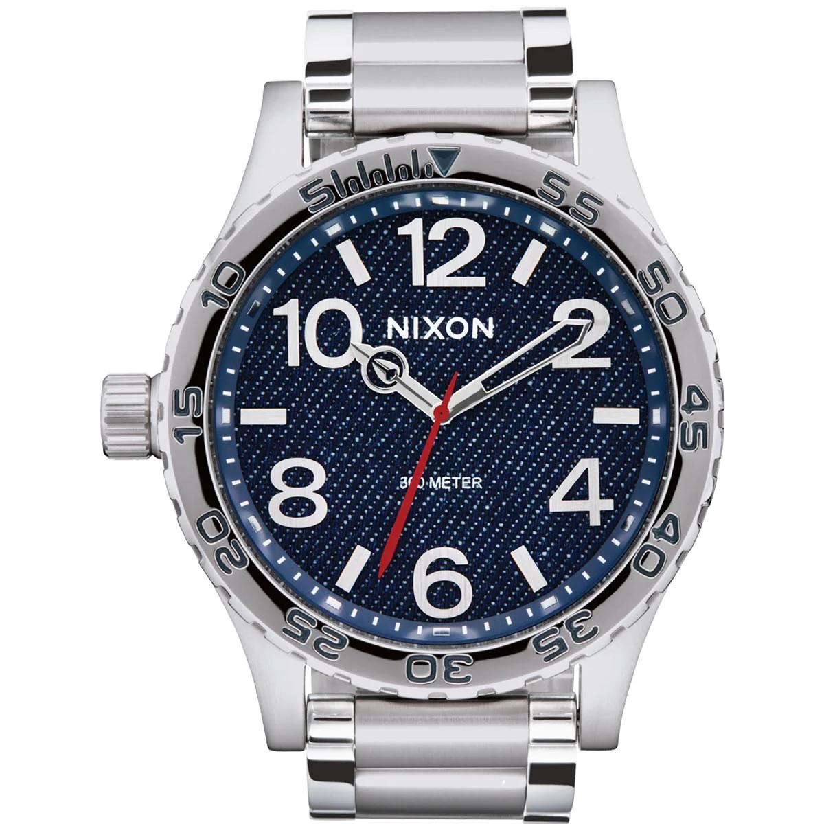 Nixon 51-30 Chrono Watch - Silver/Denim