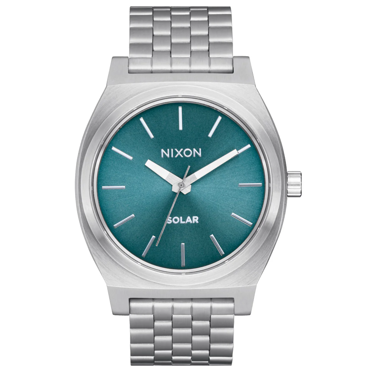 Nixon Time Teller Solar Watch - Silver/Dusty Blue Sunray