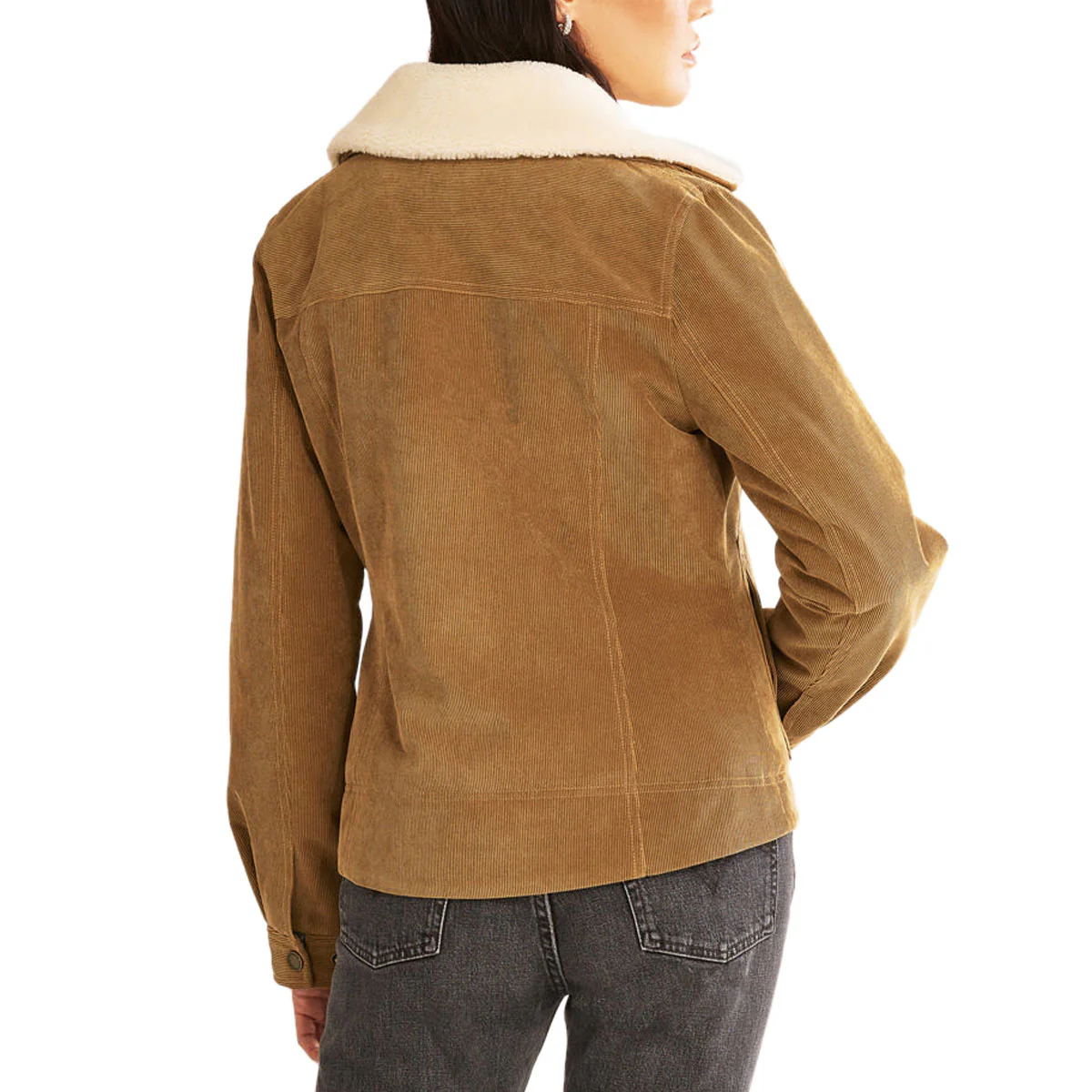 Pendleton Womens Wind River Corduroy Trucker Jacket - Saddle - Image 2
