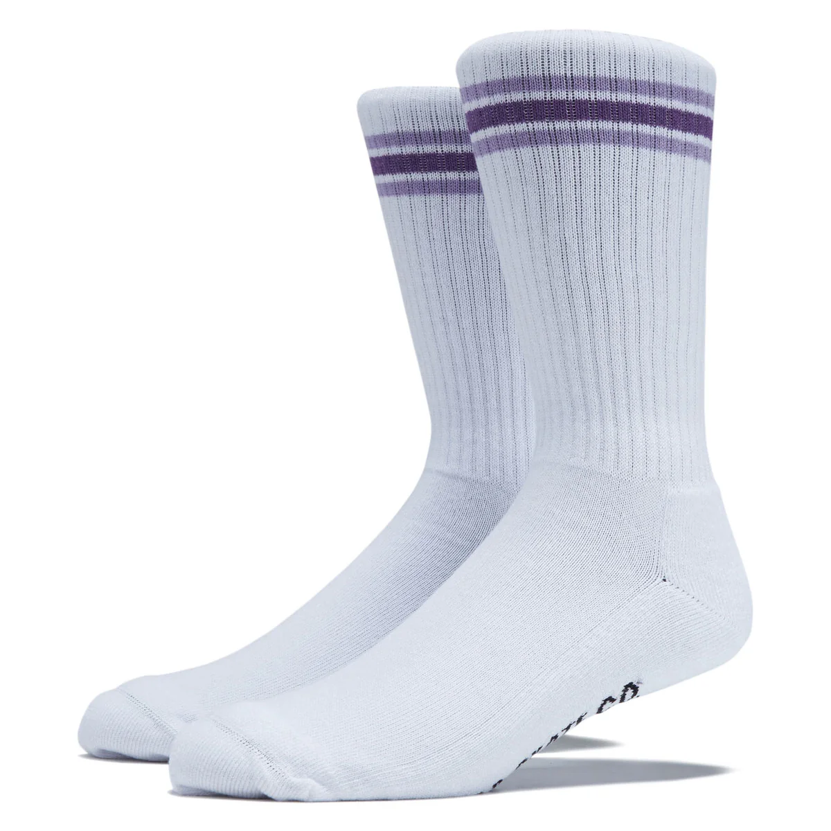 Polar Stripes Rib Socks - White/Lavender