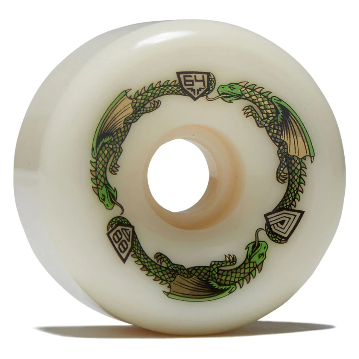 Powell-Peralta Dragon Formula 88a BOM Skateboard Wheels - Off White II - 64mm