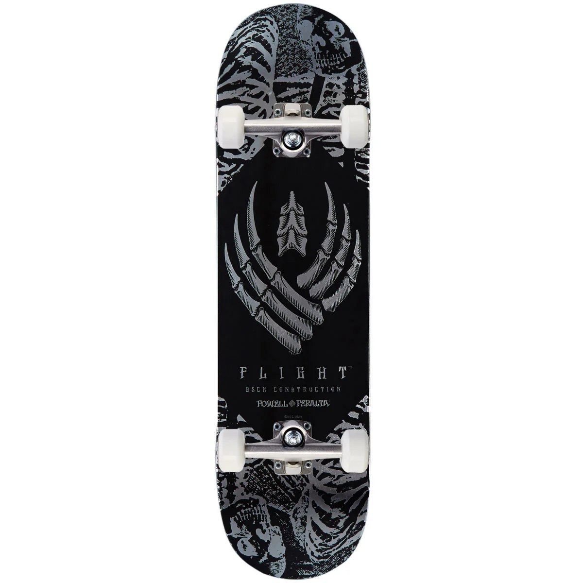 Powell-Peralta Flight Skeleton Skateboard Complete - Silver Foil - 8.25"