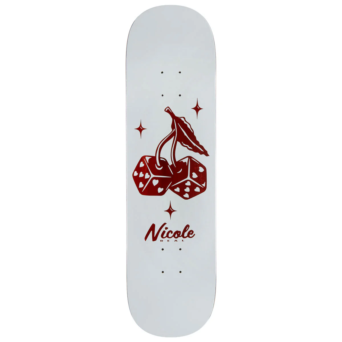 Real Nicole High Roller Twin Nose Skateboard Deck - White - 8.00"