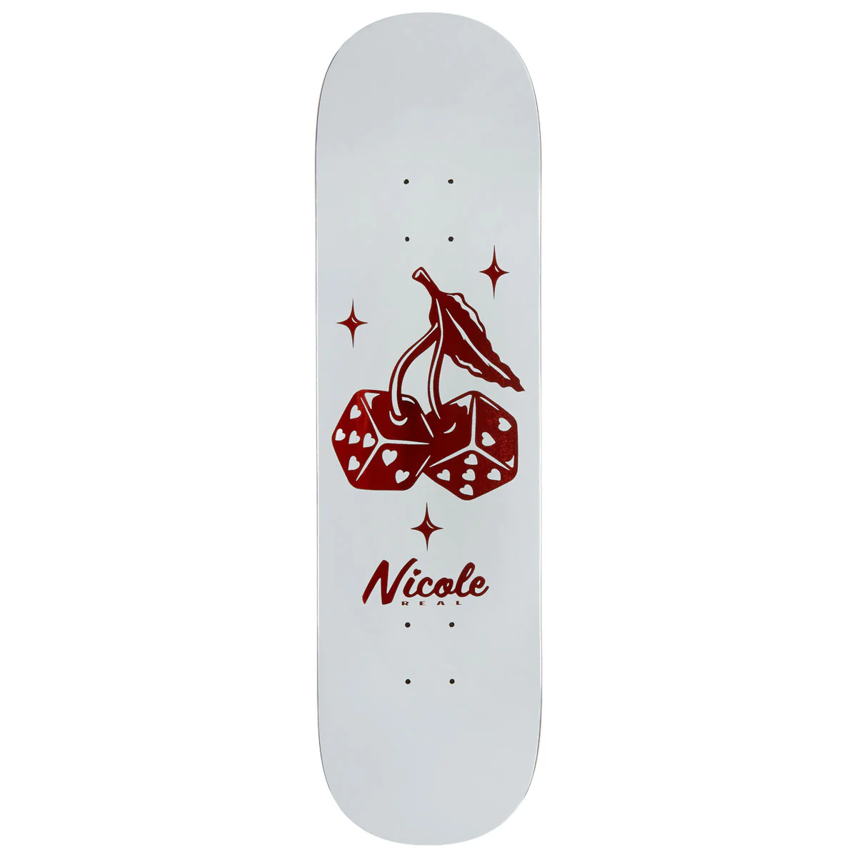 Real Nicole High Roller Twin Nose Skateboard Deck - White - 8.35"