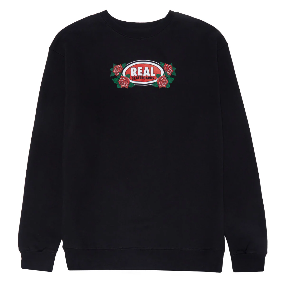 Real Rose Oval Sweatshirt - Black/Multi Color