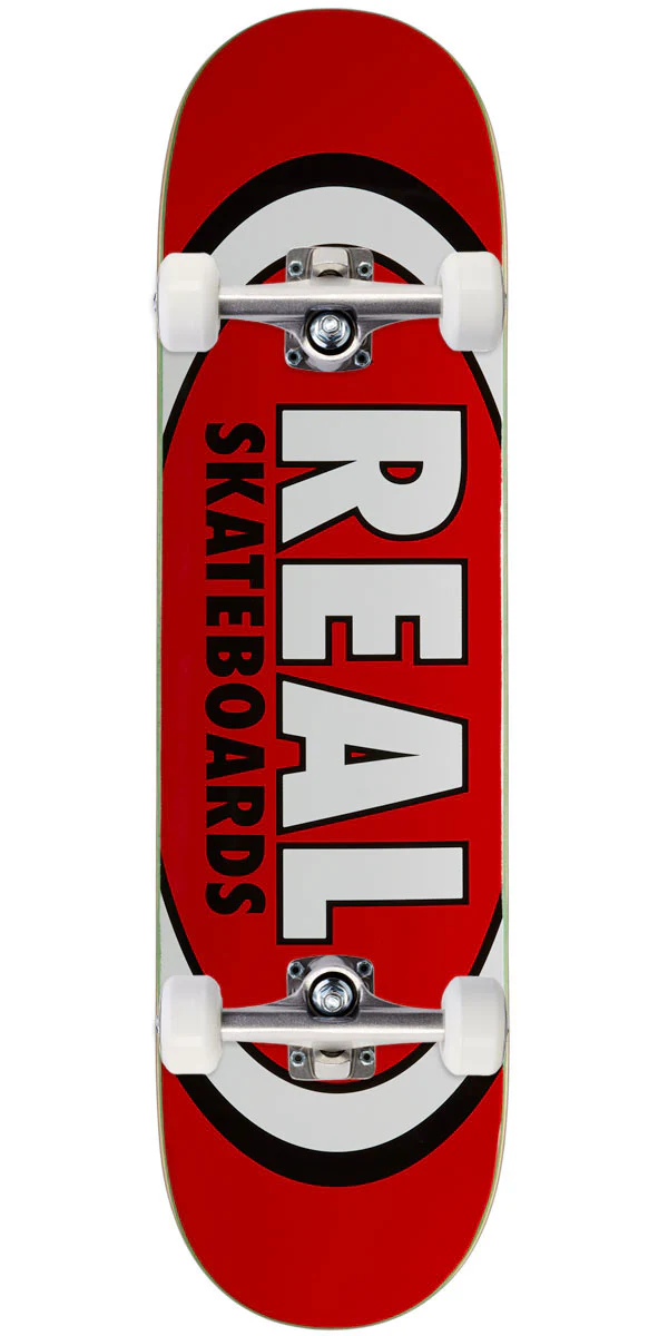 Real Team Classic Oval Skateboard Complete - Red - 8.12"