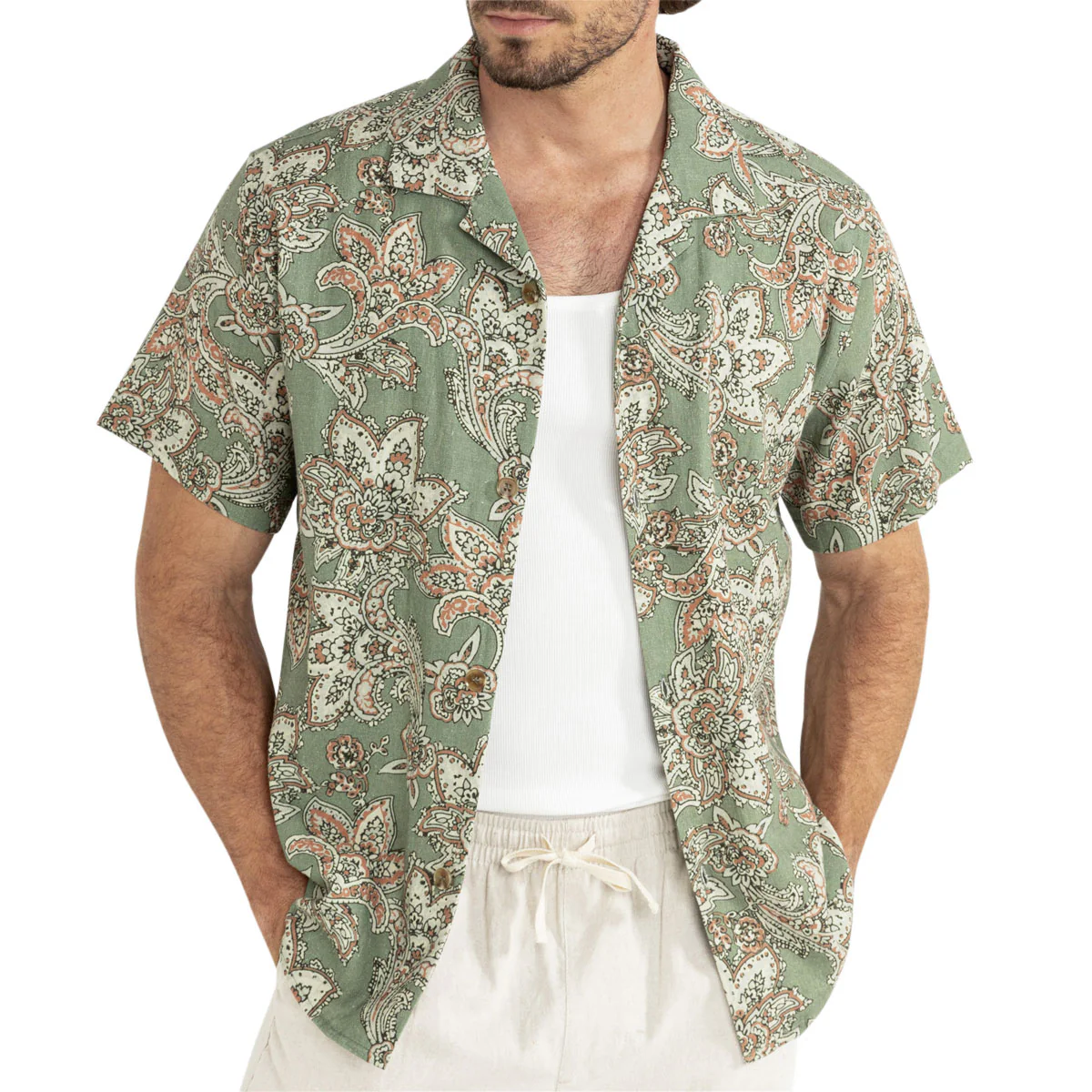 Rhythm Paisley Shirt - Green Tea