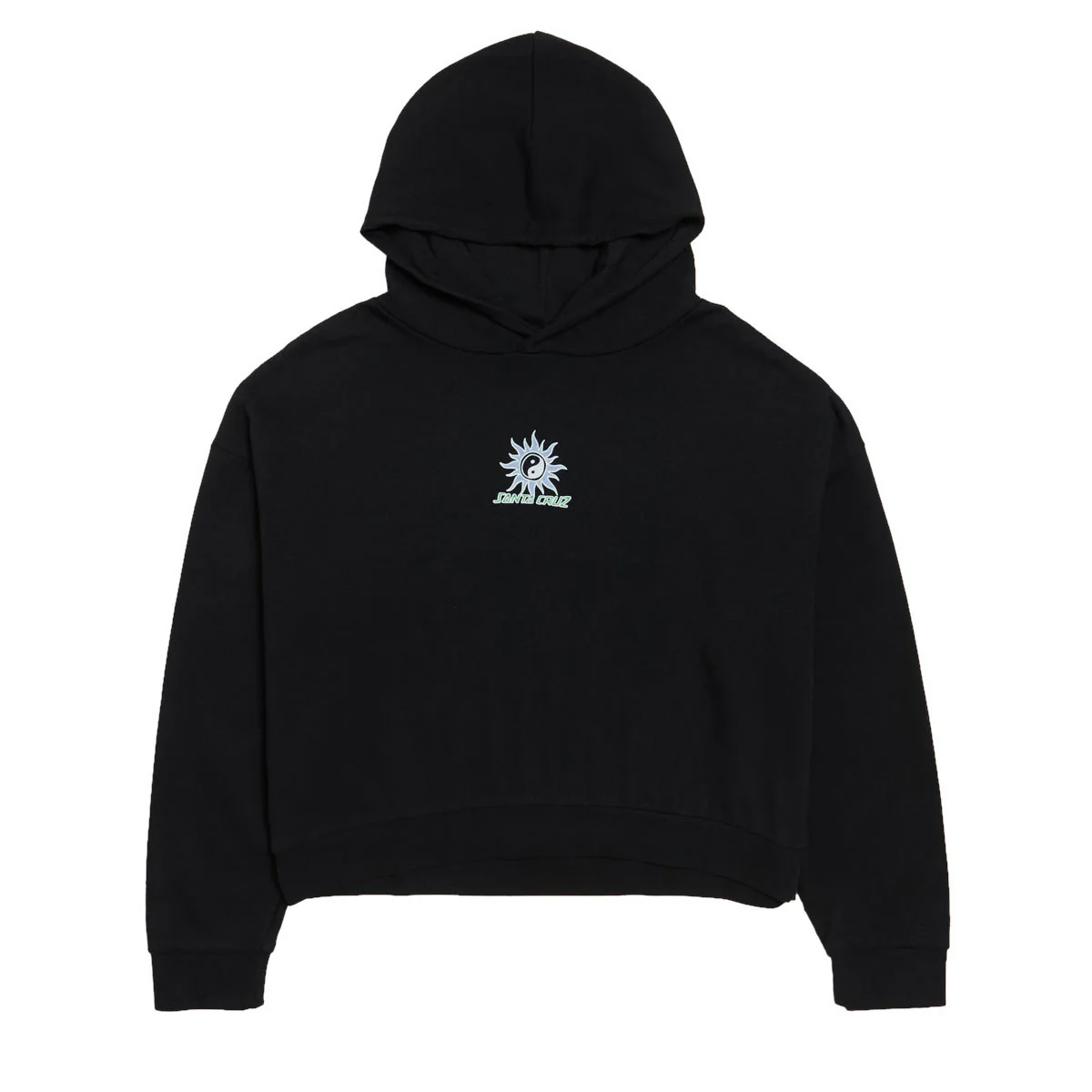 Santa Cruz Womens Sol Spiral Center Cropped Hoodie - Black