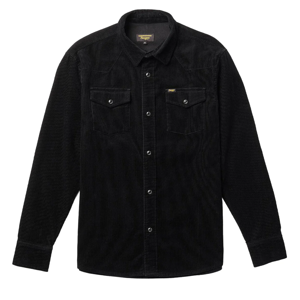 Seager Reagan Long Sleeve Pearl Snap Corduroy Shirt - Black
