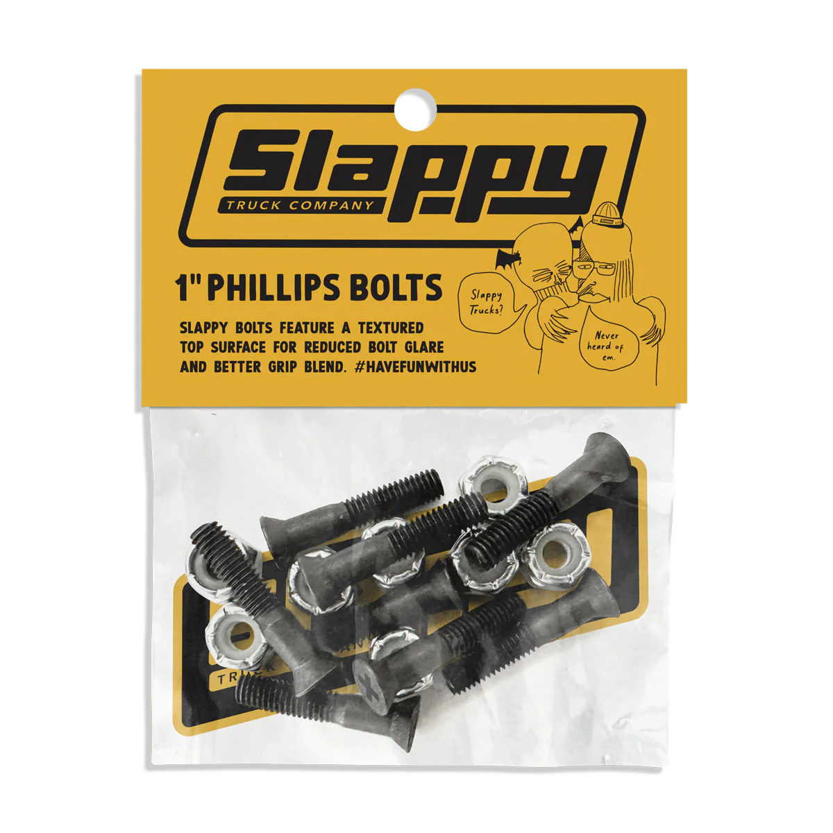 Slappy Phillips Grip Tip Bolts Hardware - Black - 1"