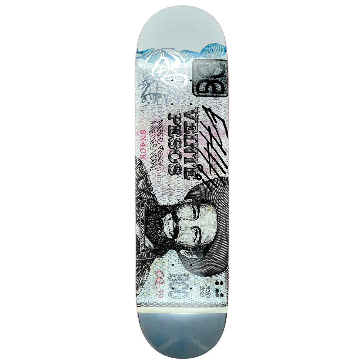 Snack Narvaez Veinte Peso Skateboard Deck - 8.38"