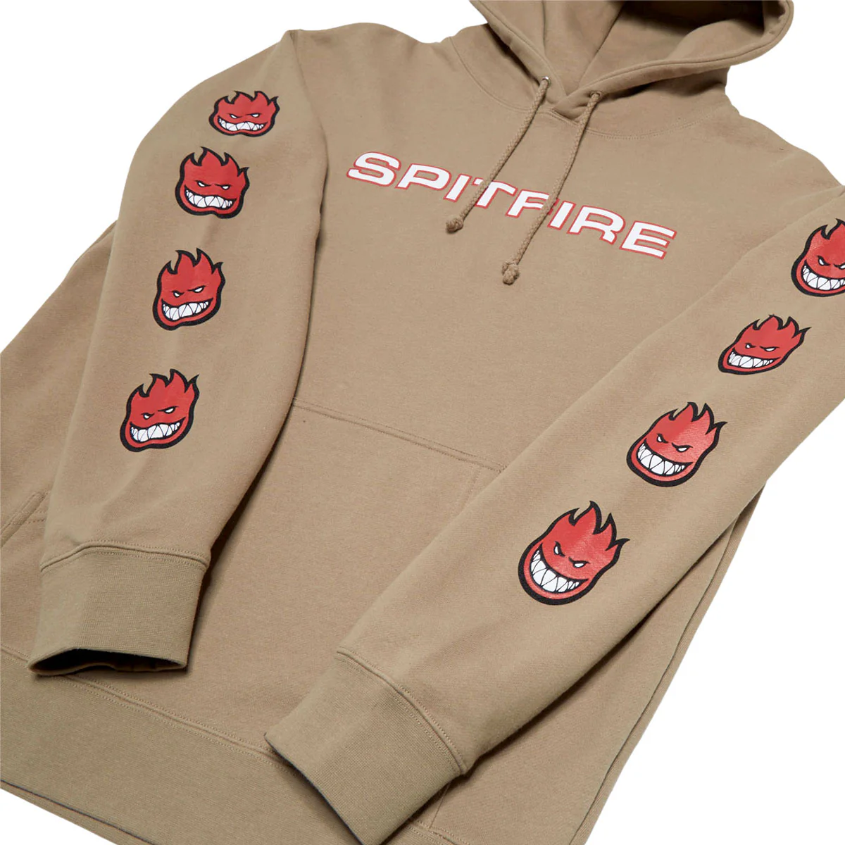 Spitfire Classic '87 Bighead Fill Sleeve Hoodie - Sandstone/Red/White/Black - Image 2
