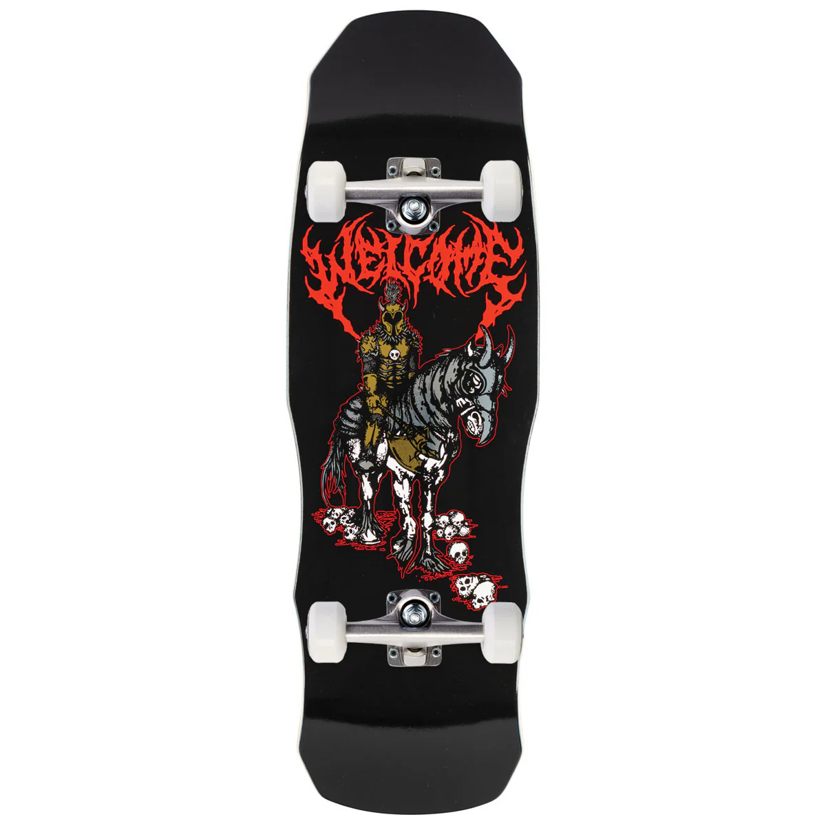 Welcome Rider On Dark Lord Skateboard Complete - Black/Gold Foil - 9.75"