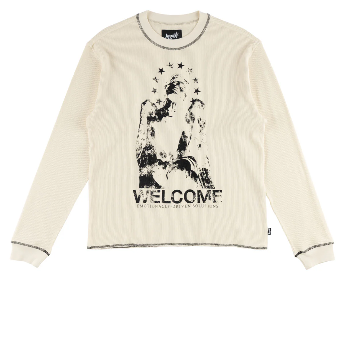 Welcome Seraph Contrast Stitch Thermal Shirt - Bone