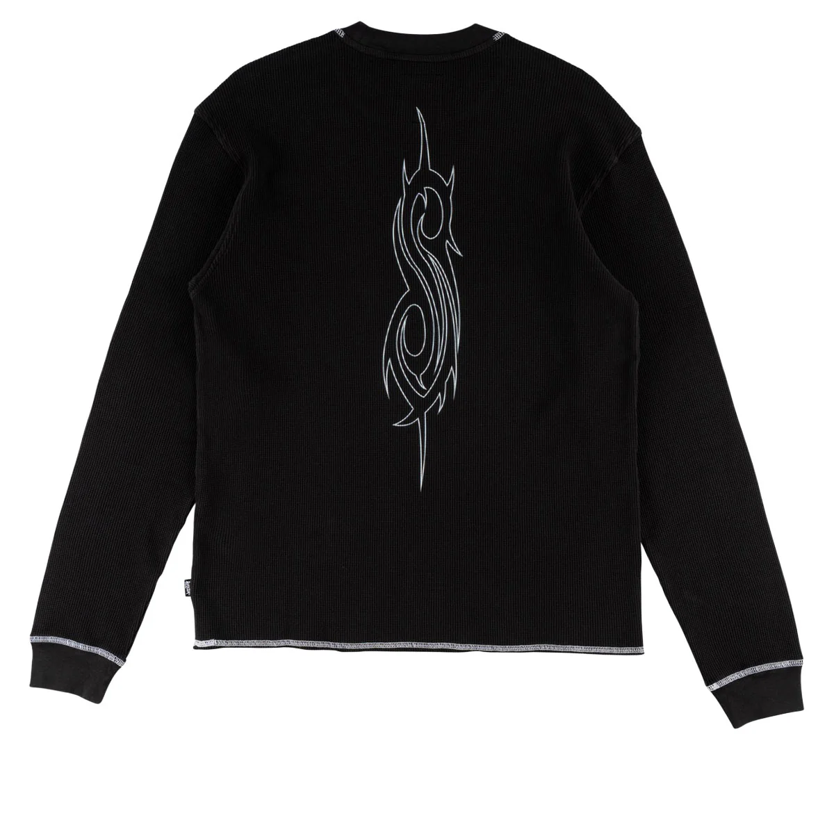 Welcome x Slipknot Masks Contrast Stitch Long Sleeve Thermal Shirt - Black/White - Image 2